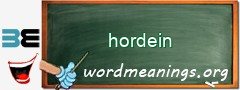 WordMeaning blackboard for hordein